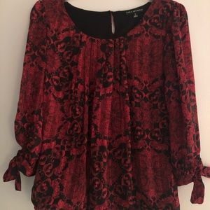 Blouse, red & black size small